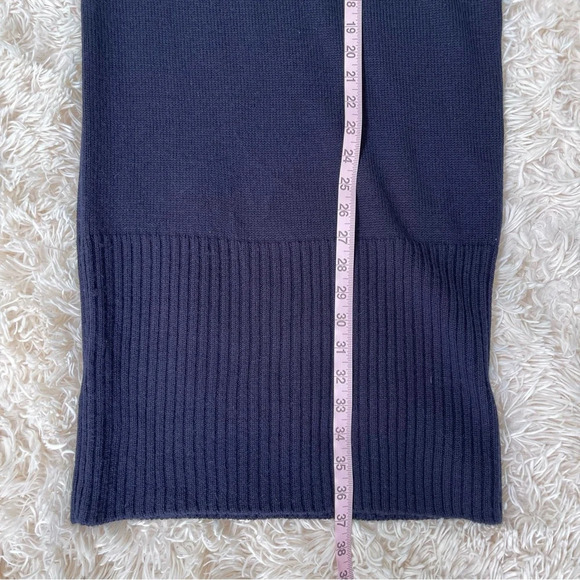 BCBGMAXAZRIA lamb Wool Navy blue turtle neck Sweater Dress long sleeve size M - Picture 5 of 7
